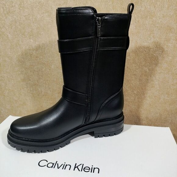 Calvin Klein Women's Galivan Almond Toe Black Booties Boots 8M - Picture 2 of 6